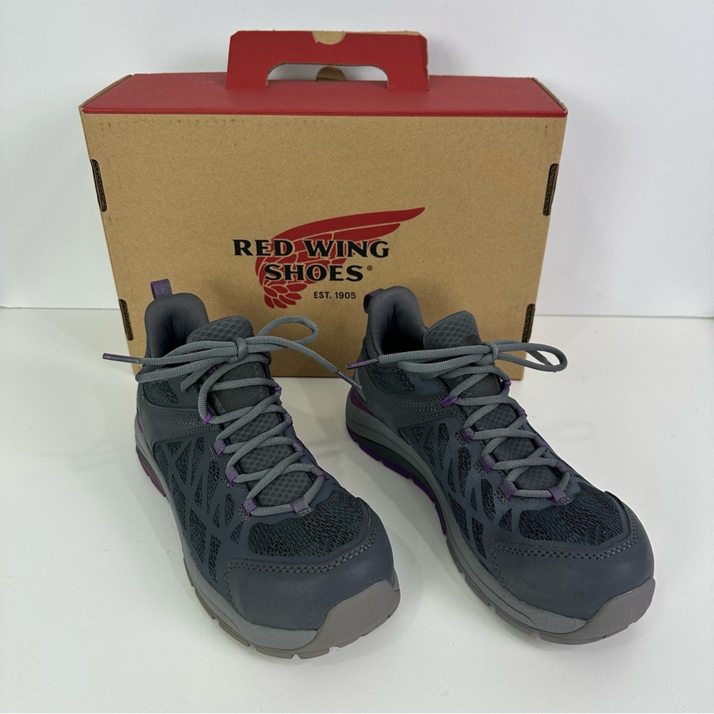 Red Wing Gray & Purple Steel Safety Toe Ladies Size 7B Vibram Sneaker Cool Tech